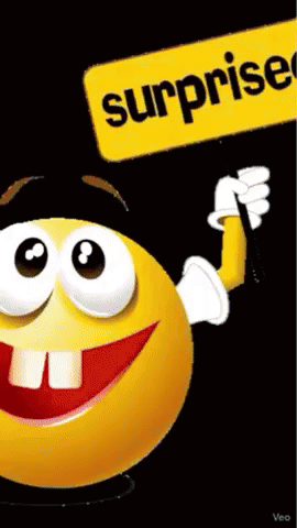 A Smiley Face Is Holding Up A Sign That Says Surprised GIF