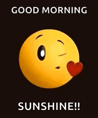 A Smiley Face Is Smiling And Says `` Good Morning Sunshine ! '' GIF