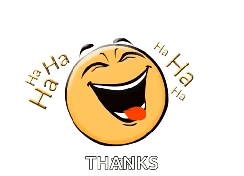 A Smiley Face With A Tongue Sticking Out And The Words Thanks GIF
