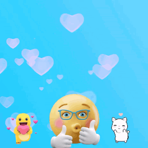 A Smiley Face With Glasses Giving A Thumbs Up Next To Buttons That Say Like Comment Share And Follow GIF