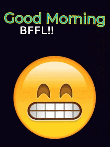 A Smiley Face With Hearts Around It And The Words " Good Morning Bffl " GIF