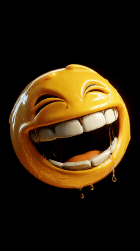 A Smiley Face With Honey Dripping From It GIF