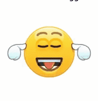 A Smiley Face With Its Eyes Closed And Its Tongue Hanging Out . GIF