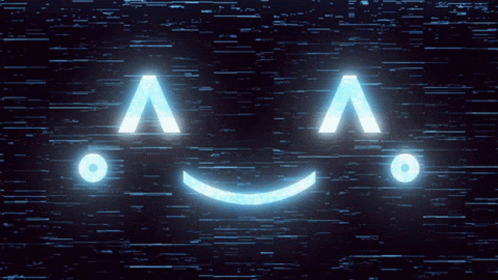 A Smiley Face With The Letters A And V Visible GIF