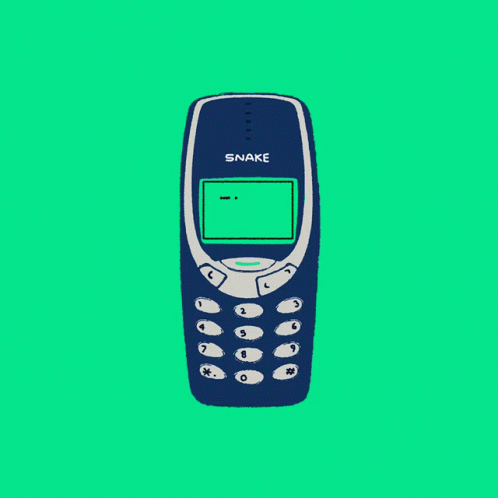 A Snake Game Is Being Played On A Blue Cell Phone GIF