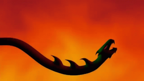 A Snake With A Long Tail Is Flying Through The Air . GIF