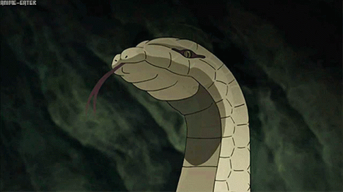 A Snake With Its Tongue Hanging Out And The Words Anime-Eater Written Below It GIF