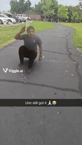 A Snapchat Of A Man Doing A Trick With The Words Unc Still Got It On The Bottom GIF