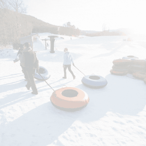 A Snow Tube Activity In Manali Is Advertised On A Web Page GIF