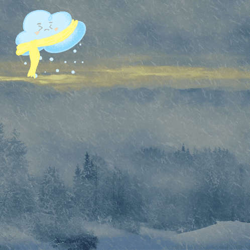 A Snowy Scene With The Words " Good Morning Stay Safe " GIF