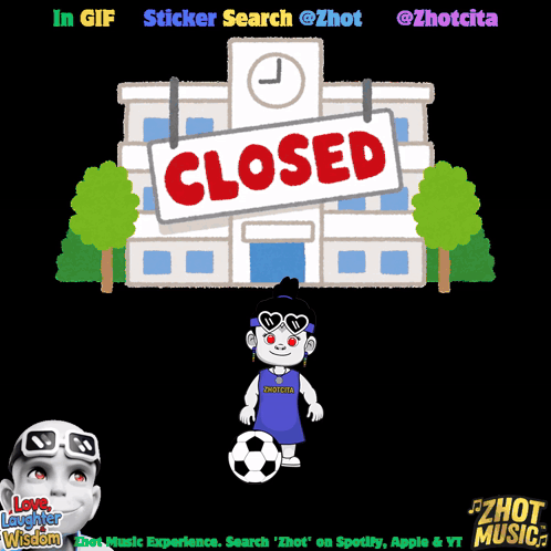 A Soccer Ball Is In Front Of A Building With A Closed Sign GIF