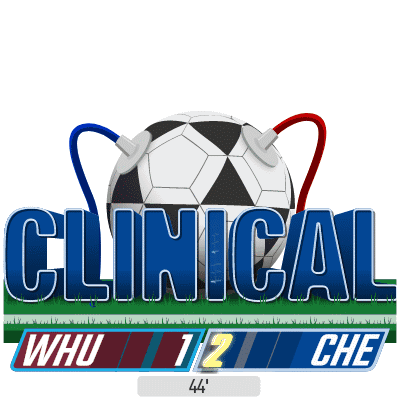 A Soccer Ball With Stethoscopes Attached To It And The Words Clinical Whu 1/2 Che GIF