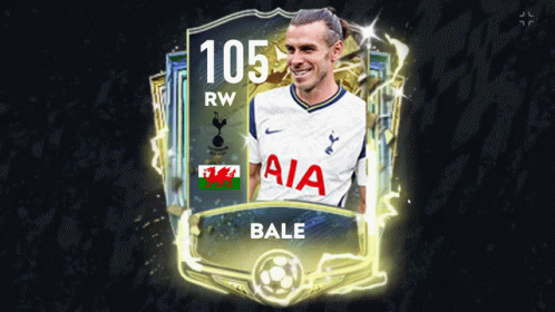 A Soccer Card Of Bale With The Number 105 Rw On It GIF