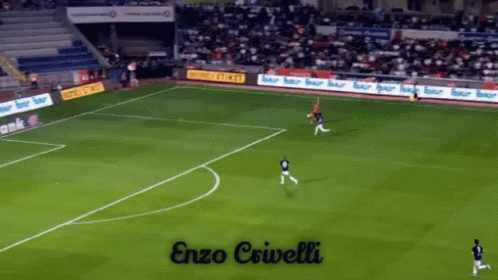 A Soccer Field With The Name Enzo Crivelli Written On The Bottom GIF