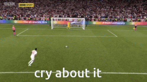 A Soccer Field With The Words Cry About It On The Bottom Right GIF