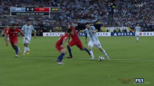 A Soccer Game Between Arg And Chi Is Being Played GIF
