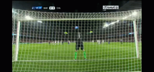 A Soccer Game Between Bar And Chl Is Being Shown On A Television Screen GIF