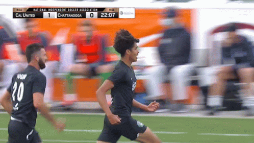 A Soccer Game Between Cal United And Chattanooga Is Being Played GIF