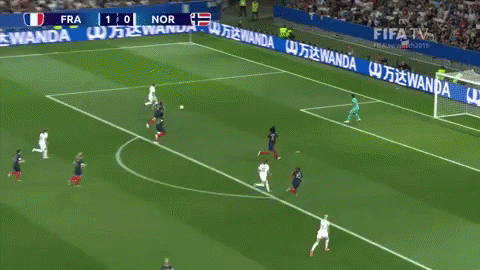 A Soccer Game Between France And Nor Is Being Broadcast On Fifa Tv GIF