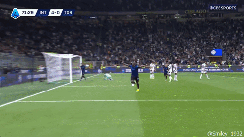 a soccer game between inter and tor is being broadcast on cbs sports