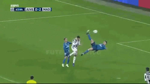 A Soccer Game Between Juventus And Mad Is Being Played On Espn GIF