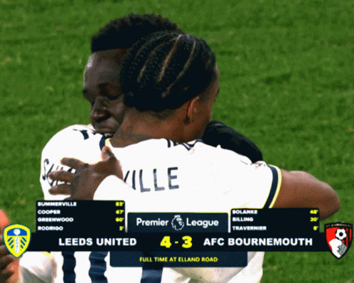 A Soccer Game Between Leeds And Afc Bournemouth GIF