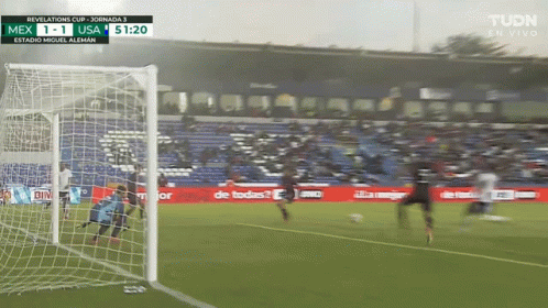 a soccer game between mexico and usa is being shown on tuon
