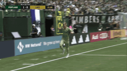 A Soccer Game Between Portland And Lafc Is Being Shown On Fox GIF