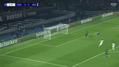 A Soccer Game Between Psg And Bay Is Being Played On A Field Sponsored By Mastercard GIF