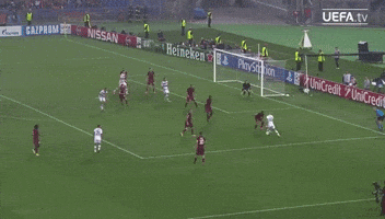 a soccer game is being broadcasted on uefa tv