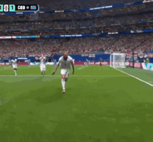 A Soccer Game Is Being Played And The Score Is 1 To 0 GIF