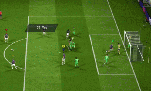 A Soccer Game Is Being Played And The Word Finally Is Displayed On The Screen GIF