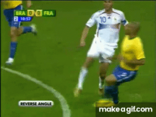 A Soccer Game Is Being Played Between Brazil And France And The Score Is 0-0 GIF