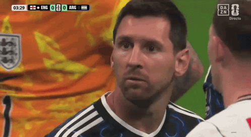 A Soccer Game Is Being Played Between England And Argentina With A Score Of 0 To 0 GIF