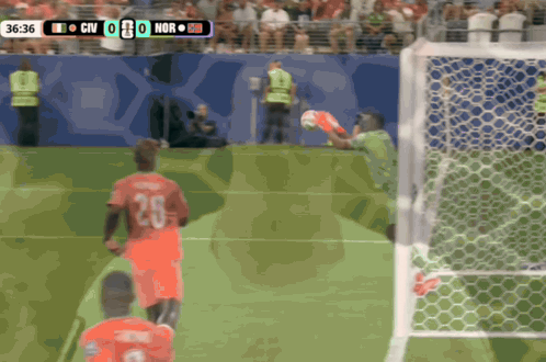 A Soccer Game Is Being Played Between Italy And Nor GIF