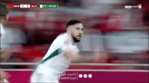 A Soccer Game Is Being Played Between Mar And Alg And The Score Is 1 To 1 GIF
