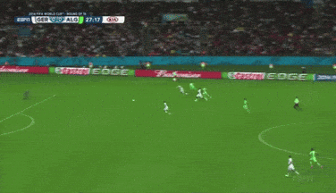 a soccer game is being played between the germans and the algerians