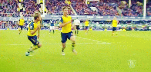 A Soccer Game Is Being Played In A Stadium Sponsored By Etihad Airways GIF
