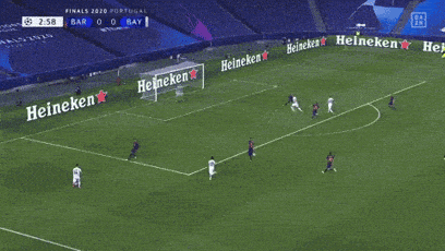 A Soccer Game Is Being Played In A Stadium With Ads For Heineken On The Sidelines GIF