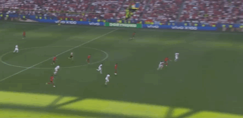 A Soccer Game Is Being Played In A Stadium With Ads For Vivo On The Sidelines GIF