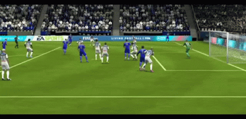 A Soccer Game Is Being Played In A Stadium With An Ea Sports Ad GIF