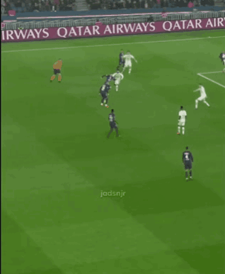 A Soccer Game Is Being Played In Front Of A Qatar Airways Advertisement GIF