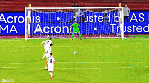A Soccer Game Is Being Played In Front Of An Acronis Ma Ad GIF