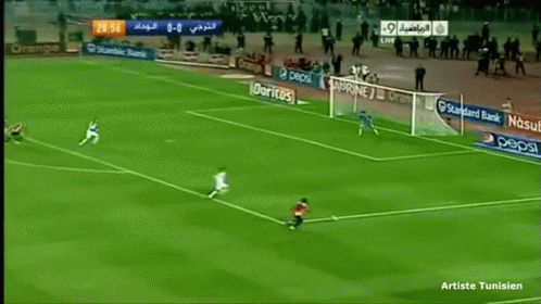 A Soccer Game Is Being Played In Tunisia And The Score Is 0-0 GIF