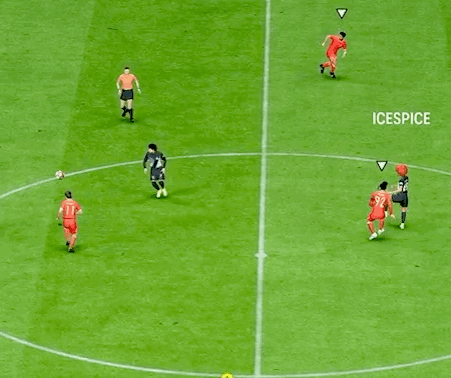 A Soccer Game Is Being Played On A Field That Says Yamaha In The Background GIF