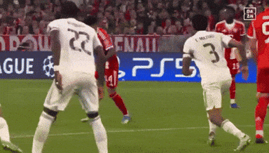 A Soccer Game Is Being Played On A Field With A Ps5 Ad In The Background GIF