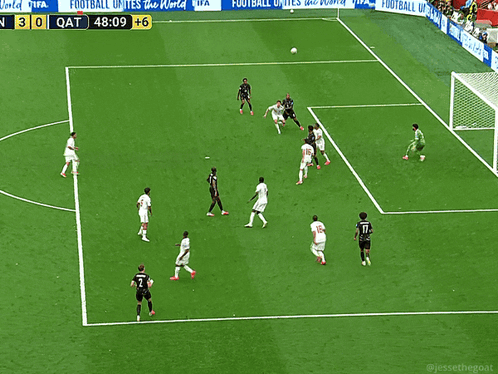 A Soccer Game Is Being Played On A Field With A Sign That Says Fifa GIF