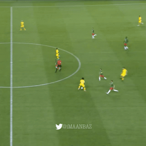 A Soccer Game Is Being Played On A Field With A Twitter Logo GIF
