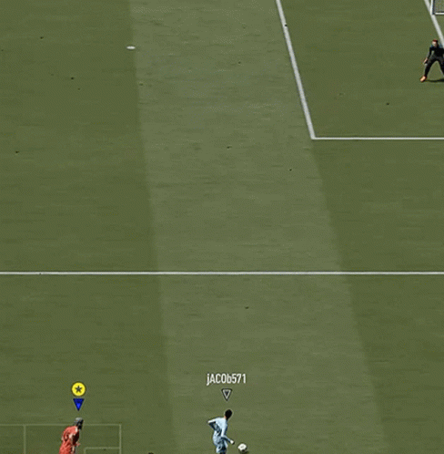 A Soccer Game Is Being Played On A Field With A Yellow Star GIF
