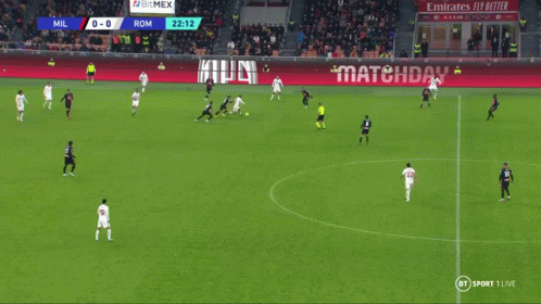 A Soccer Game Is Being Played On A Field With Advertisements For Emirates Fly Better GIF